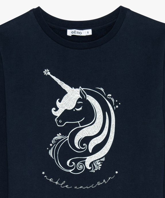 Sweat fille avec motif licorne pailleté vue2 - GEMO (ENFANT) - GEMO