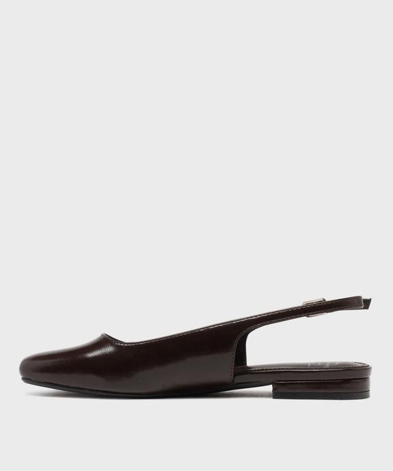 Escarpins slingback à bout carré et talon plat femme - Follow Me vue3 - FOLLOW ME - GEMO