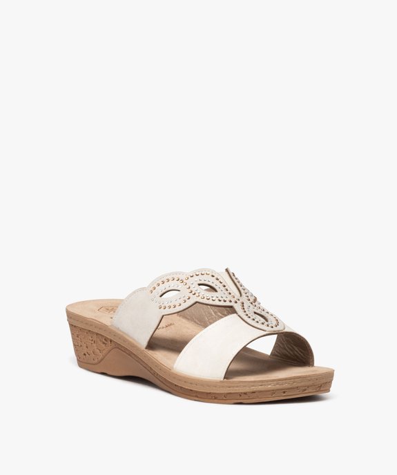 Mules femme confort avec bride fantaisie à strass vue2 - G'FLEX - GEMO