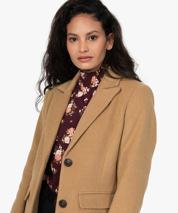 Manteau femme mi-long à col tailleur vue2 - GEMO(FEMME PAP) - GEMO