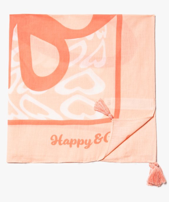 Foulard file à motif papillon et pompons vue2 - GEMO 4G FILLE - GEMO