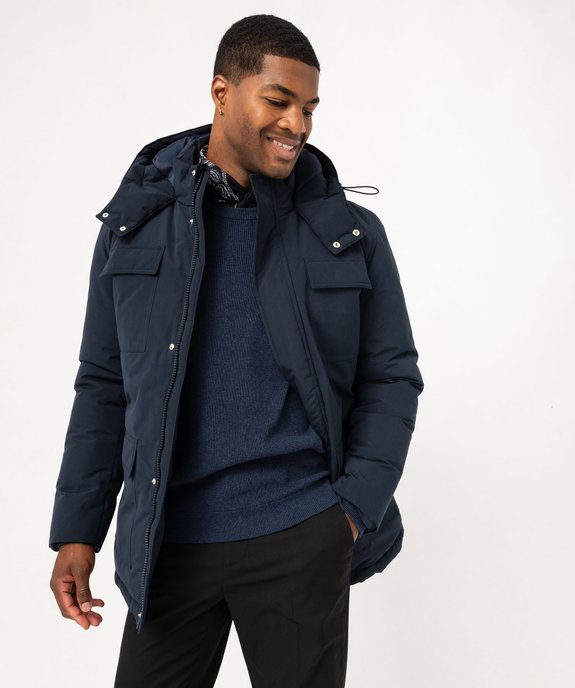 Parka rembourrée à capuche multipoche homme vue1 - GEMO 4G HOMME - GEMO