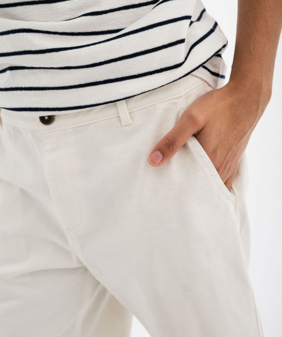 Bermuda en coton stretch coupe droite homme vue2 - GEMO 4G HOMME - GEMO