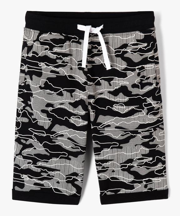Bermuda en maille imprimé avec ceinture élastique garçon vue1 - GEMO (JUNIOR) - GEMO