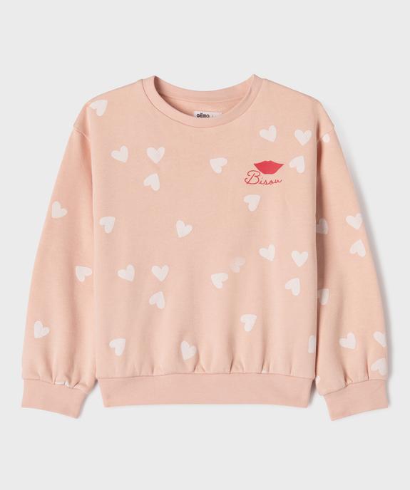 Sweat imprimé  intérieur molletonné fille vue1 - GEMO 4G FILLE - GEMO