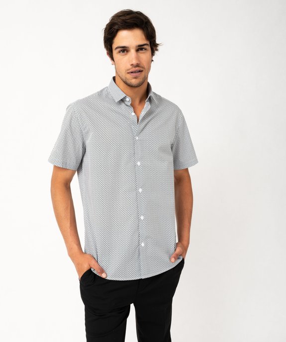 Chemise manches courtes à micro motifs homme vue1 - GEMO (HOMME) - GEMO