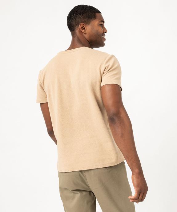 Tee-shirt manches courtes en maille texturée homme. vue3 - GEMO (HOMME) - GEMO