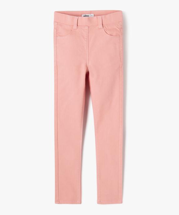 Pantalon skinny uni à taille élastiquée fille vue1 - GEMO 4G FILLE - GEMO