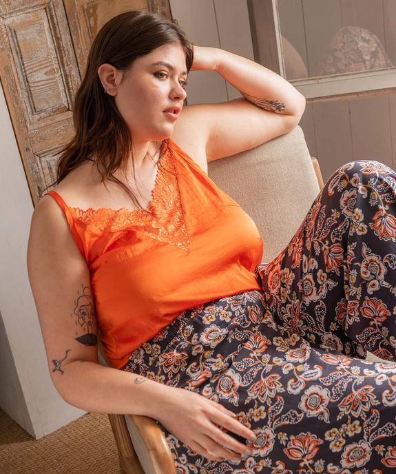 Débardeur femme grande taille avec empiècement dentelle vue5 - GEMO(HOMWR FEM) - GEMO