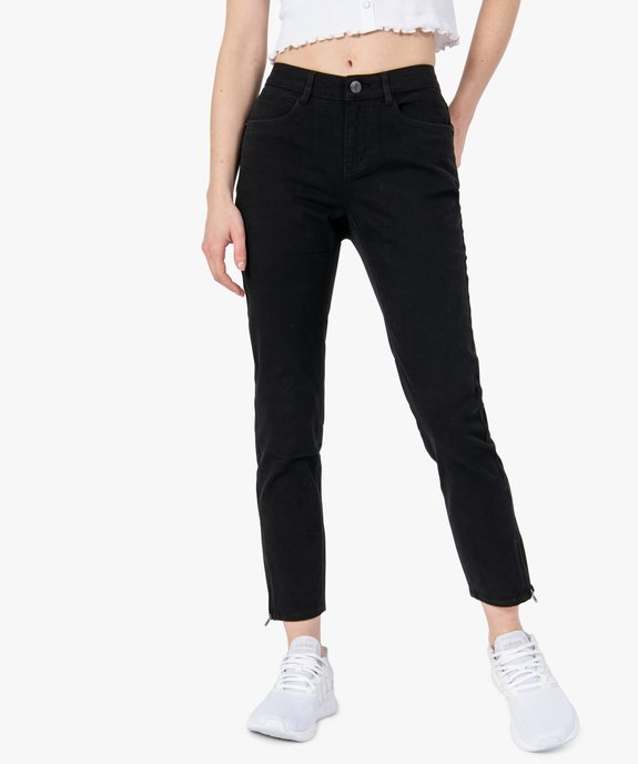 Jean femme coupe skinny 7/8ème avec bas zippés vue1 - GEMO (JEAN) - GEMO