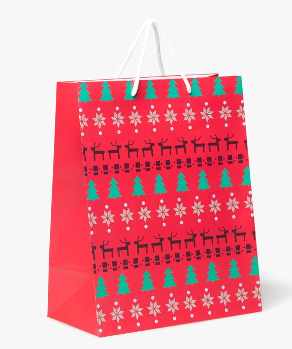 Sac cadeau de Noël imprimé vue1 - GEMO 4G FEMME - GEMO