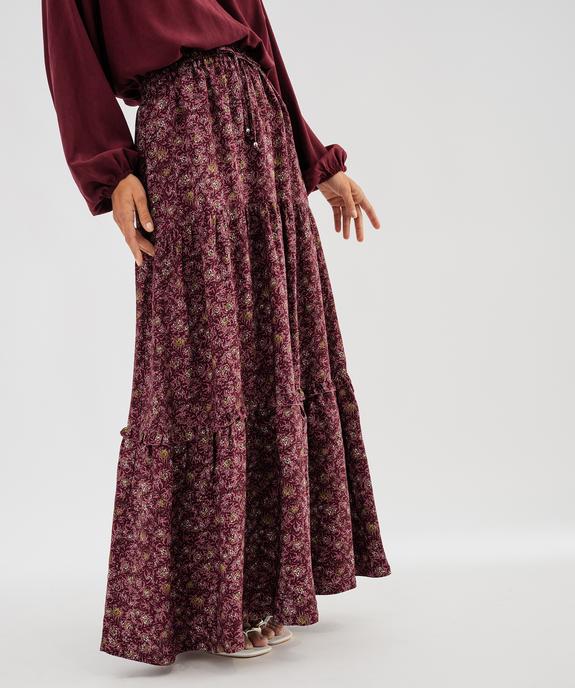 Jupe longue à motifs fleuris et volants femme vue1 - GEMO(FEMME PAP) - GEMO