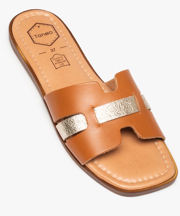Mules femme avec dessus en cuir et bride scintillante - Tanéo vue5 - TANEO - GEMO