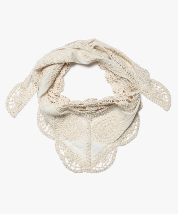 Foulard femme triangulaire en maille crochetée vue1 - GEMO (ACCESS) - GEMO