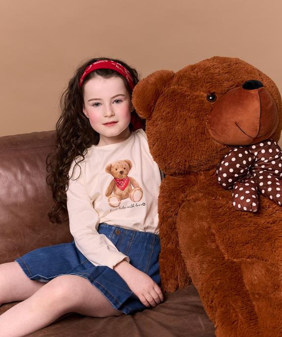 Tee-shirt manches longues avec motif nounours fille - LuluCastagnette vue5 - LULU CASTAGNETTE GEMO FOR GOOD - GEMO