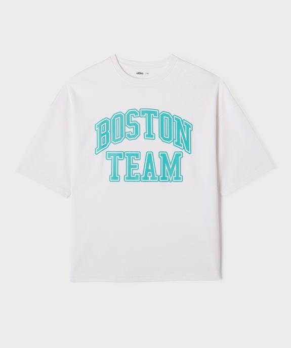 Tee-shirt manches courtes imprimé sportswear garçon vue1 - GEMO (JUNIOR) - GEMO