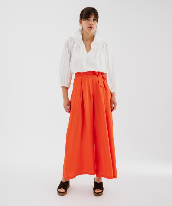 Blouse manches 3/4 en toile de coton unie femme vue1 - GEMO(FEMME PAP) - GEMO