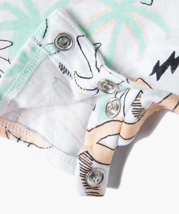 Combishort bébé garçon sans manches à motif palmiers vue2 - GEMO(BEBE DEBT) - GEMO