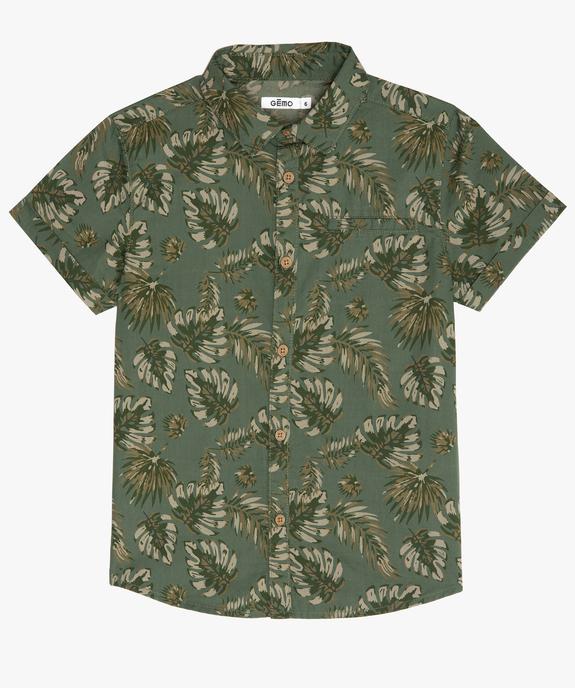 Chemise garçon à motifs tropicaux et manches courtes vue3 - GEMO (ENFANT) - GEMO