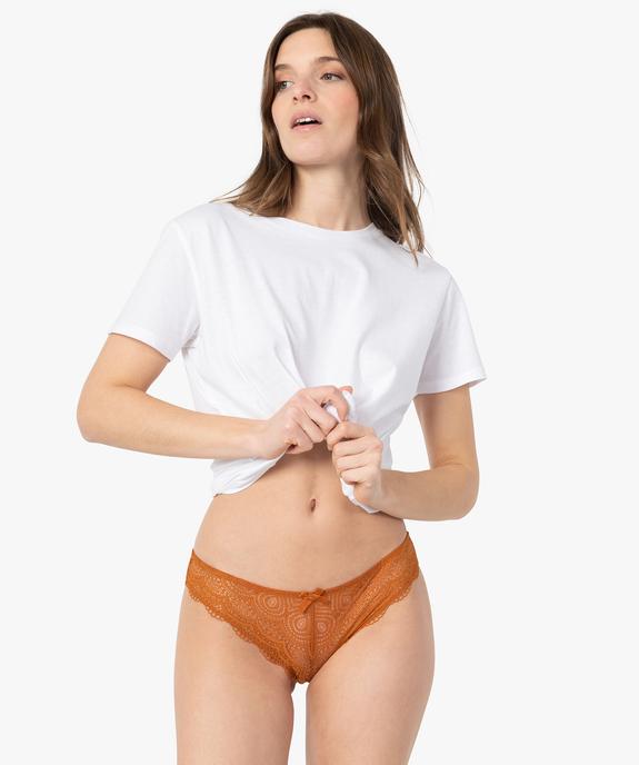 Culotte femme en microfibre et dentelle (lot de 2) vue3 - GEMO(HOMWR FEM) - GEMO