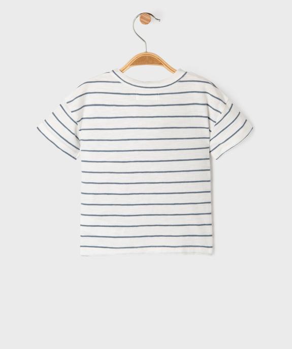 Tee-shirt manches courtes à rayures bébé garçon  vue3 - GEMO 4G BEBE - GEMO