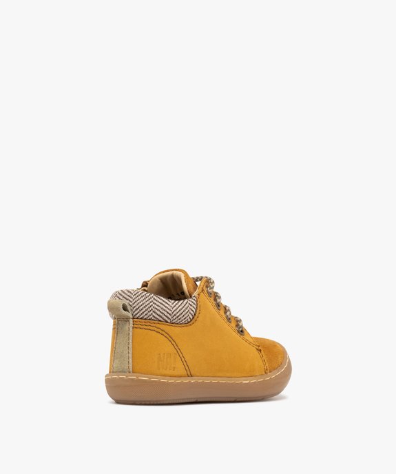 Chaussures premiers pas bébé garçon en cuir avec col moussé à motif - NA! vue5 - NA! - GEMO