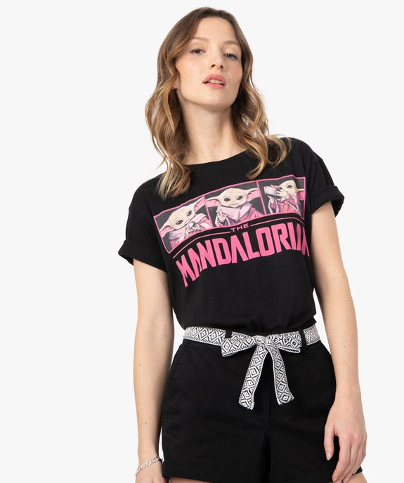 Tee-shirt femme à manches courtes avec motif – Star Wars vue1 - THE MANDALORIAN - GEMO
