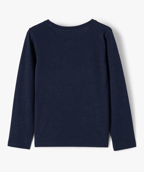 Tee-shirt fille à manches longues et broderies vue3 - GEMO (ENFANT) - GEMO