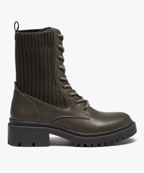 Bottines femme à semelle crantée et col chaussette vue2 - GEMO (CASUAL) - GEMO