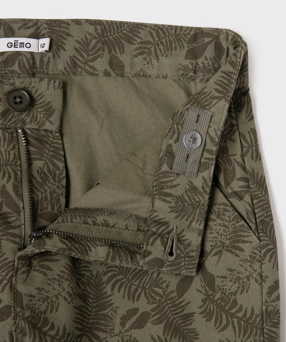 Bermuda coupe chino regular en coton imprimé garçon vue2 - GEMO (JUNIOR) - GEMO