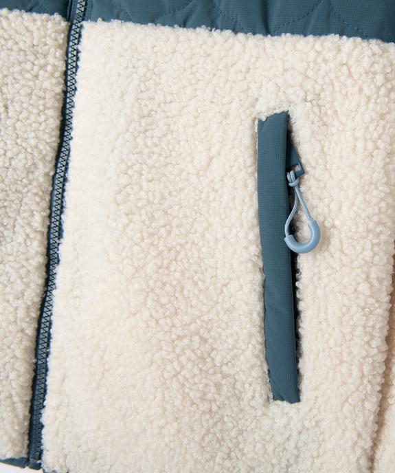 Sweat zippé à capuche bi-matières garçon vue3 - GEMO (JUNIOR) - GEMO