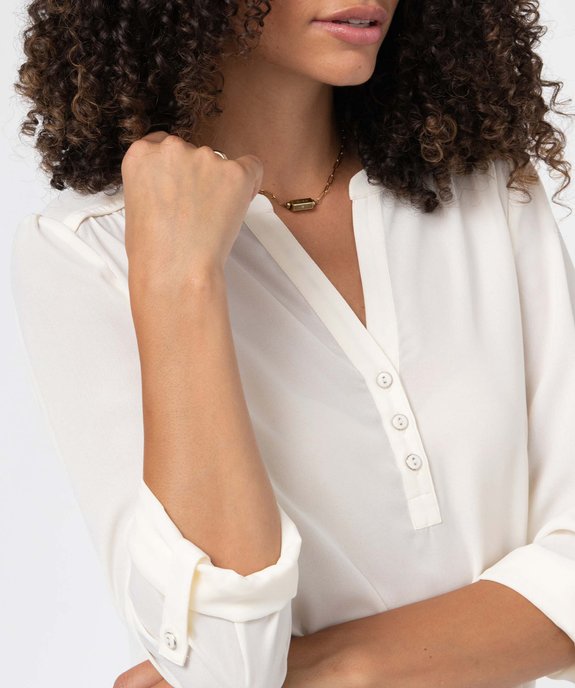 Blouse femme avec manches longues retroussables  vue3 - GEMO(FEMME PAP) - GEMO