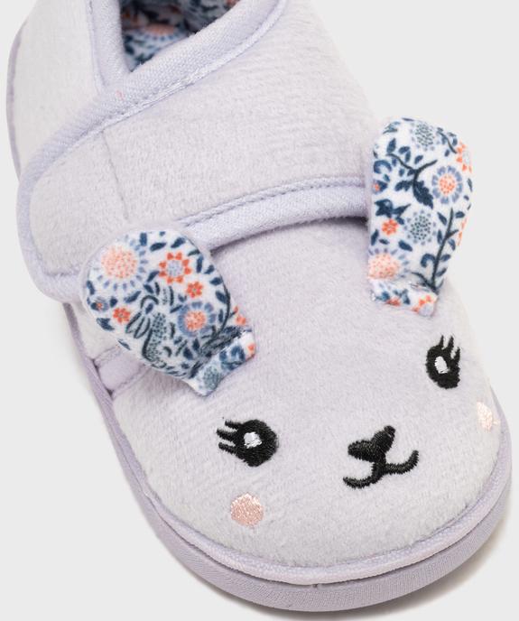 Chaussons montants à scratch en velours imprimés bébé fille vue6 - GEMO (ENFANT) - GEMO