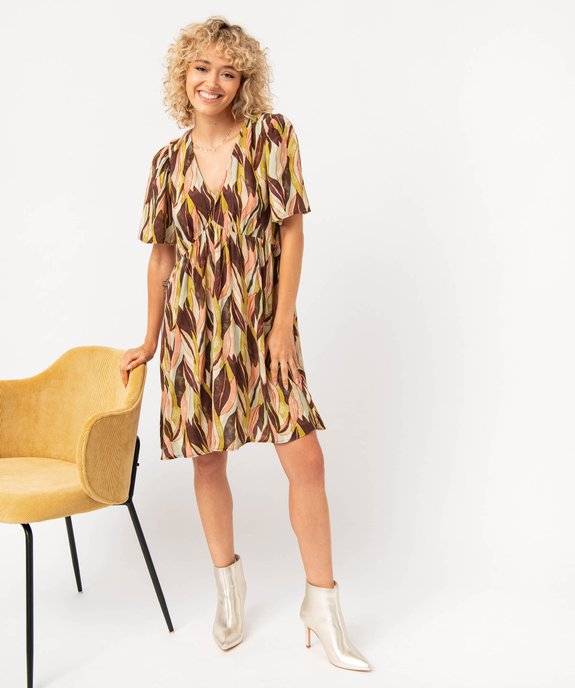 Robe imprimée à manches courtes femme vue5 - GEMO(FEMME PAP) - GEMO
