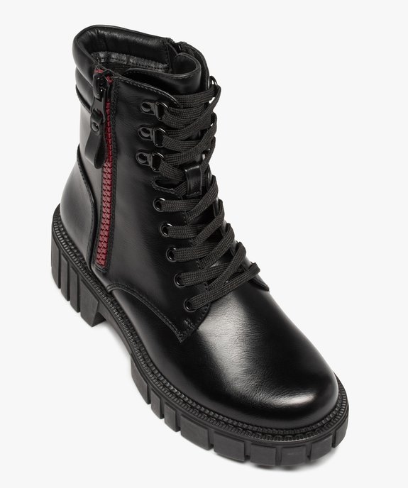 Bottines femme style rangers à lacets et semelle crantée vue6 - GEMO (CASUAL) - GEMO