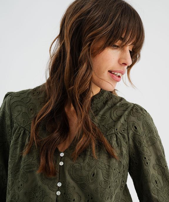 Blouse en coton à motifs brodés femme vue2 - GEMO(FEMME PAP) - GEMO