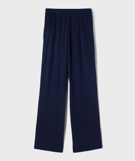 Pantalon large en viscose avec ceinture ajustable fille vue3 - GEMO 4G FILLE - GEMO