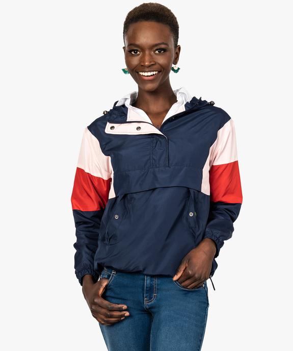 Blouson coupe-vent pour femme tricolore vue1 - FOLLOW ME - GEMO