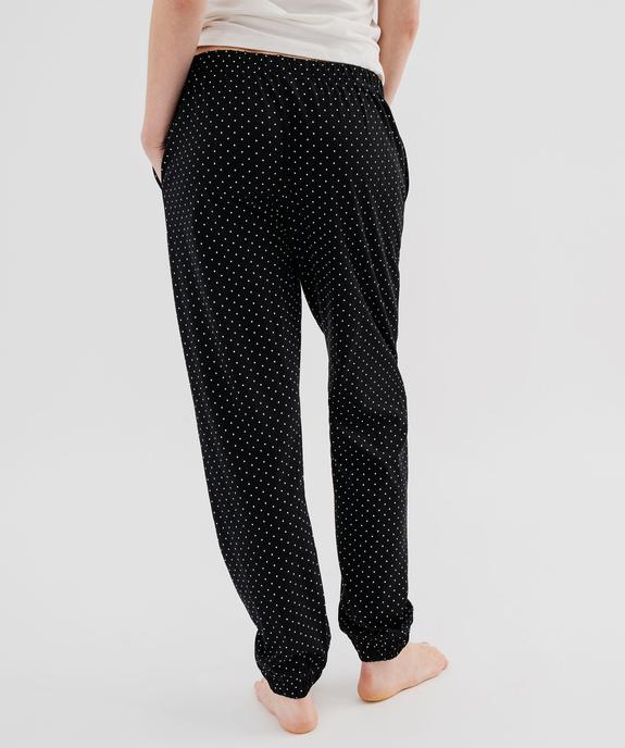 Pantalon de pyjama à pois femme vue3 - GEMO 4G FEMME - GEMO