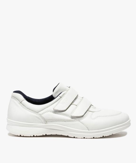 Baskets homme confort unies en cuir fermeture scratch vue1 - ZEN AIR - GEMO