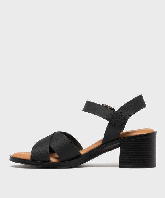 Sandales à talon en cuir femme - Tanéo vue3 - TANEO - GEMO