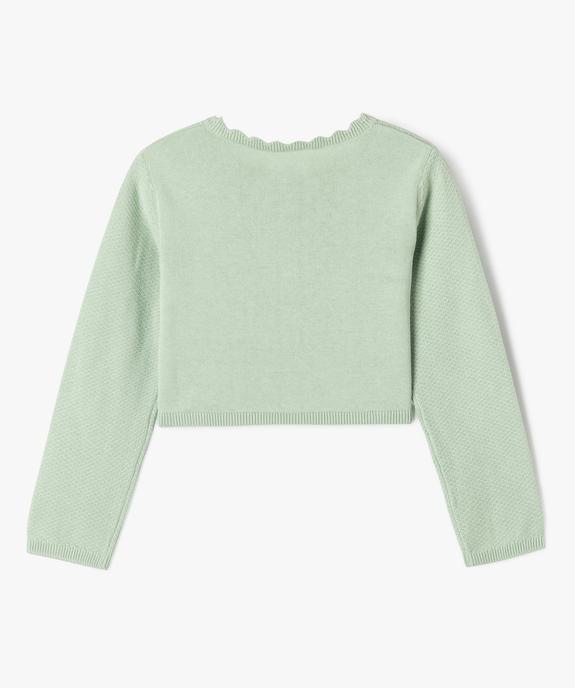 Gilet court en maille fantaisie fille vue3 - GEMO (ENFANT) - GEMO