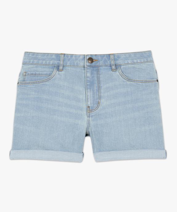 Short femme en jean avec revers cousus vue4 - GEMO(FEMME PAP) - GEMO