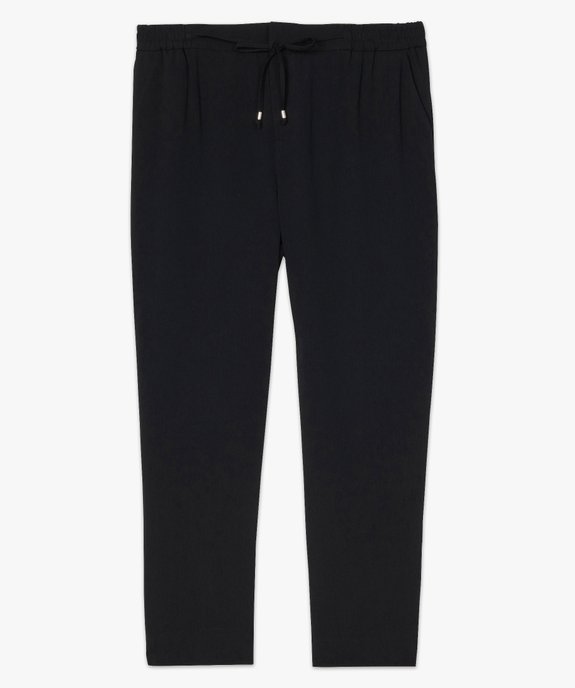 Pantalon femme en toile avec ceinture élastiquée vue4 - GEMO (G TAILLE) - GEMO