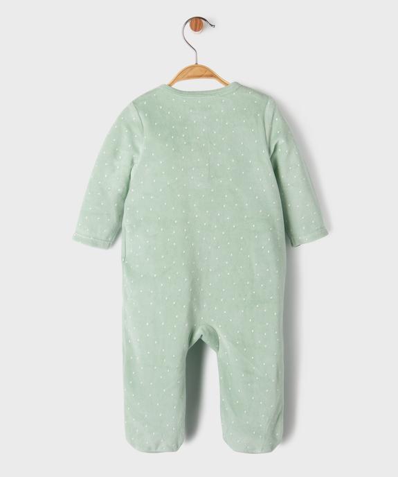 Pyjama en velours ouvert devant motif chat et pois bébé vue3 - GEMO 4G BEBE - GEMO