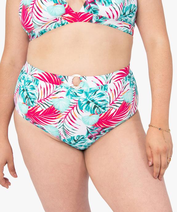 Bas de maillot de bain femme grande taille imprimé feuillage vue1 - GEMO (PLAGE) - GEMO