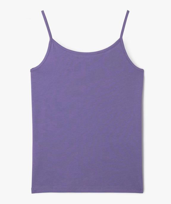 Débardeur en coton extensible à fines bretelles fille vue1 - GEMO 4G FILLE - GEMO