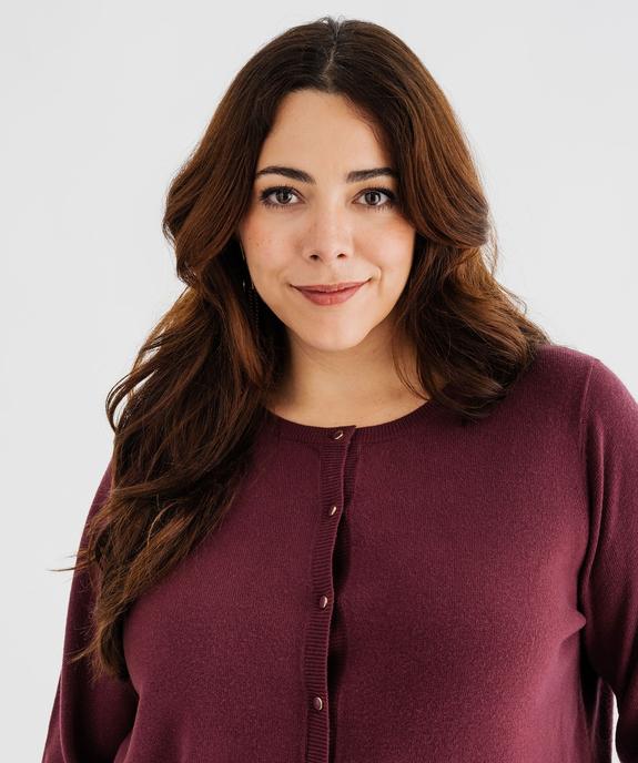 Gilet à col rond en maille fine femme grande taille vue4 - GEMO (G TAILLE) - GEMO