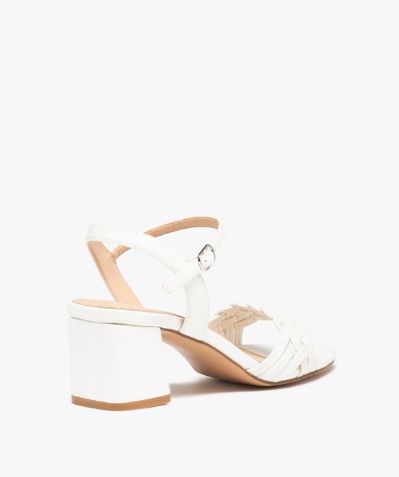 Sandales femme à talon et brides tressées unies vue4 - GEMO(URBAIN) - GEMO