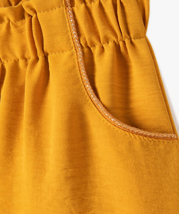 Short ample avec ceinture froncée et détails pailletés fille vue2 - GEMO (ENFANT) - GEMO